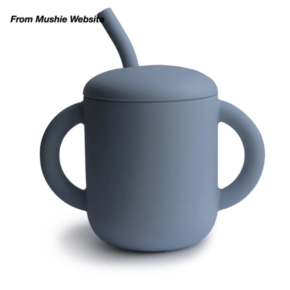 GUC: 3 MUSHIE SILICONE TRAINING CUPS IN LILAC, NATURAL AND TRADEWINDS BLUE (O/S) - Picture 6 of 13